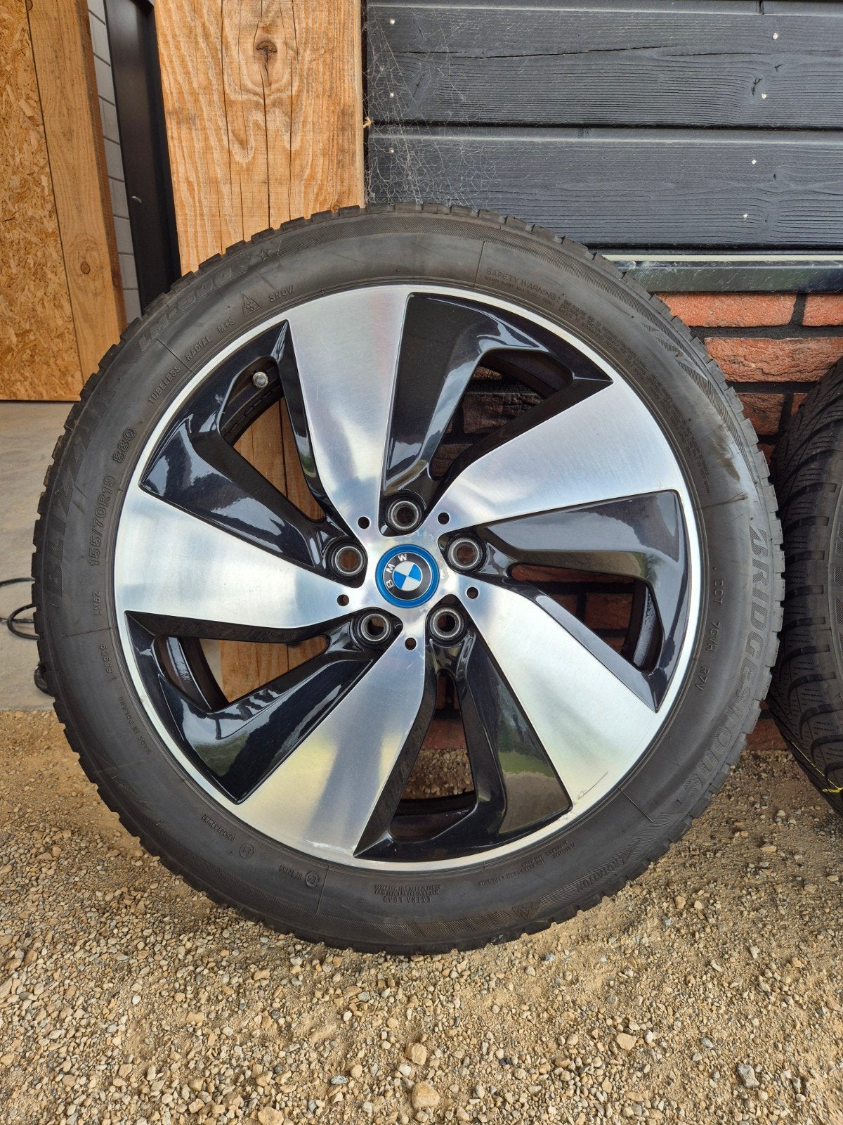 BMW i3 velgen en winterbanden 155/70R19, Gebruikt, 155 mm, Banden en Velgen, Winterbanden