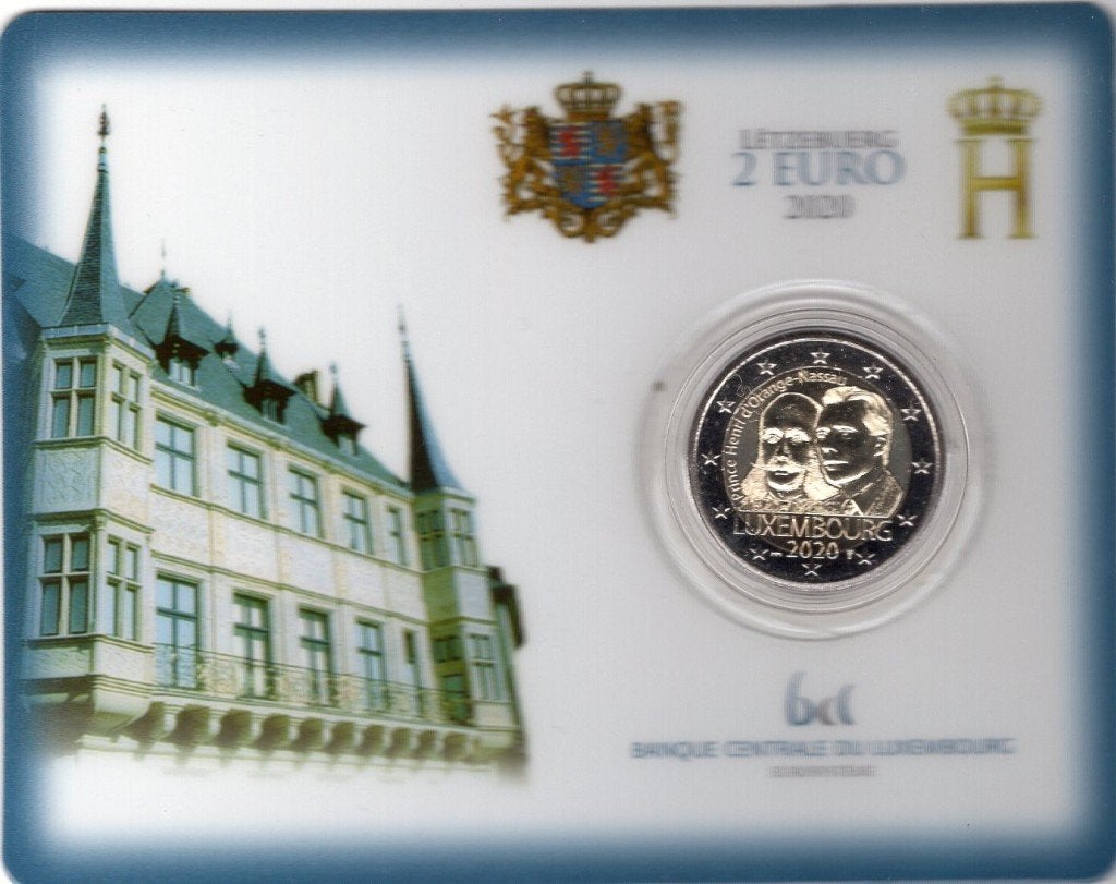 2 Euro Luxemburg 2020 - Prins Hendrik met MMT - BU Coincard, Postzegels en Munten, Verzenden, Luxemburg, 2 euro, Losse munt
