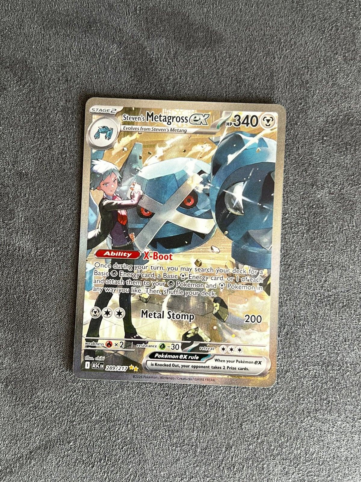 NM Metagross EX 289 Ascended Heroes, Ophalen of Verzenden, Zo goed als nieuw