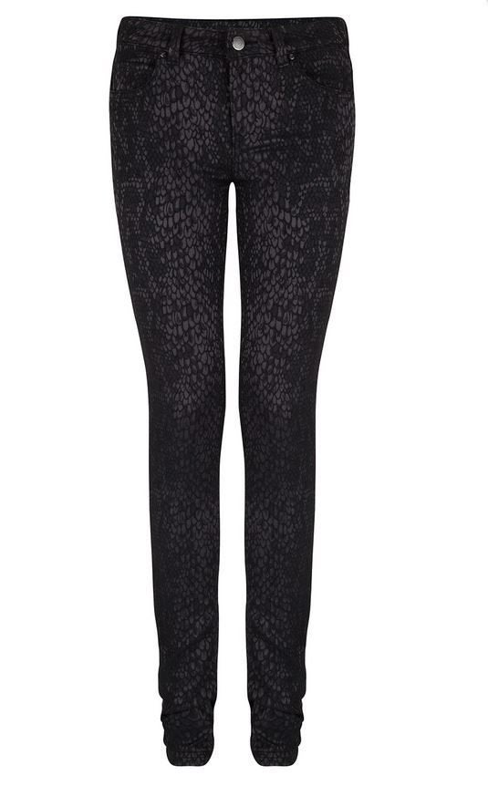 Zwarte skinny jeans met slangenprint maat 29, Supertrash, Zwart, Ophalen of Verzenden, Zo goed als nieuw