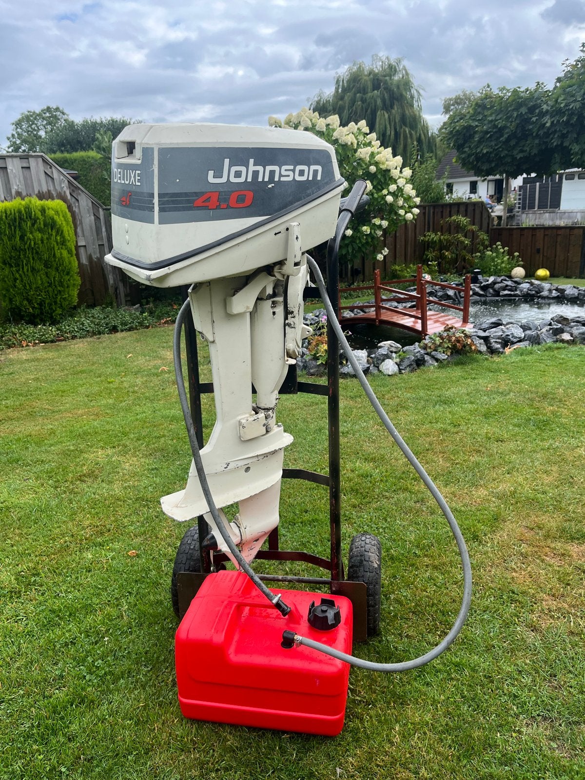 Johnson 4.0 Deluxe buitenboordmotor met tank, Ophalen, Gebruikt, Minder dan 5 pk, Buitenboordmotor