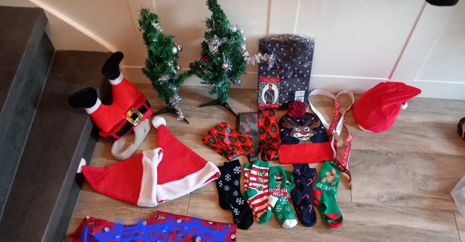 doos vol kerstspullen. sokken mutsen boom, Ophalen of Verzenden, Zo goed als nieuw