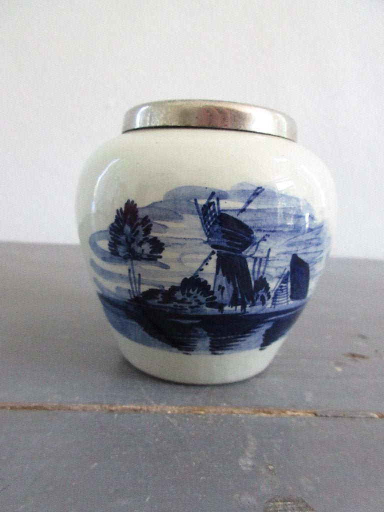 Vintage Delfts Blauw lepelvaasje antiek, Antiek en Kunst, Verzenden