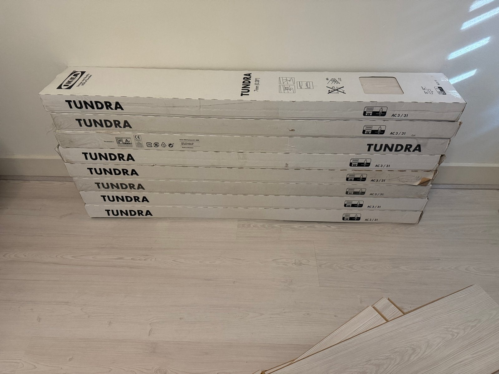 IKEA Tundra laminaat 18m² - Licht houtpatroon, Nieuw, Ophalen of Verzenden, 10 m² of meer, Hout