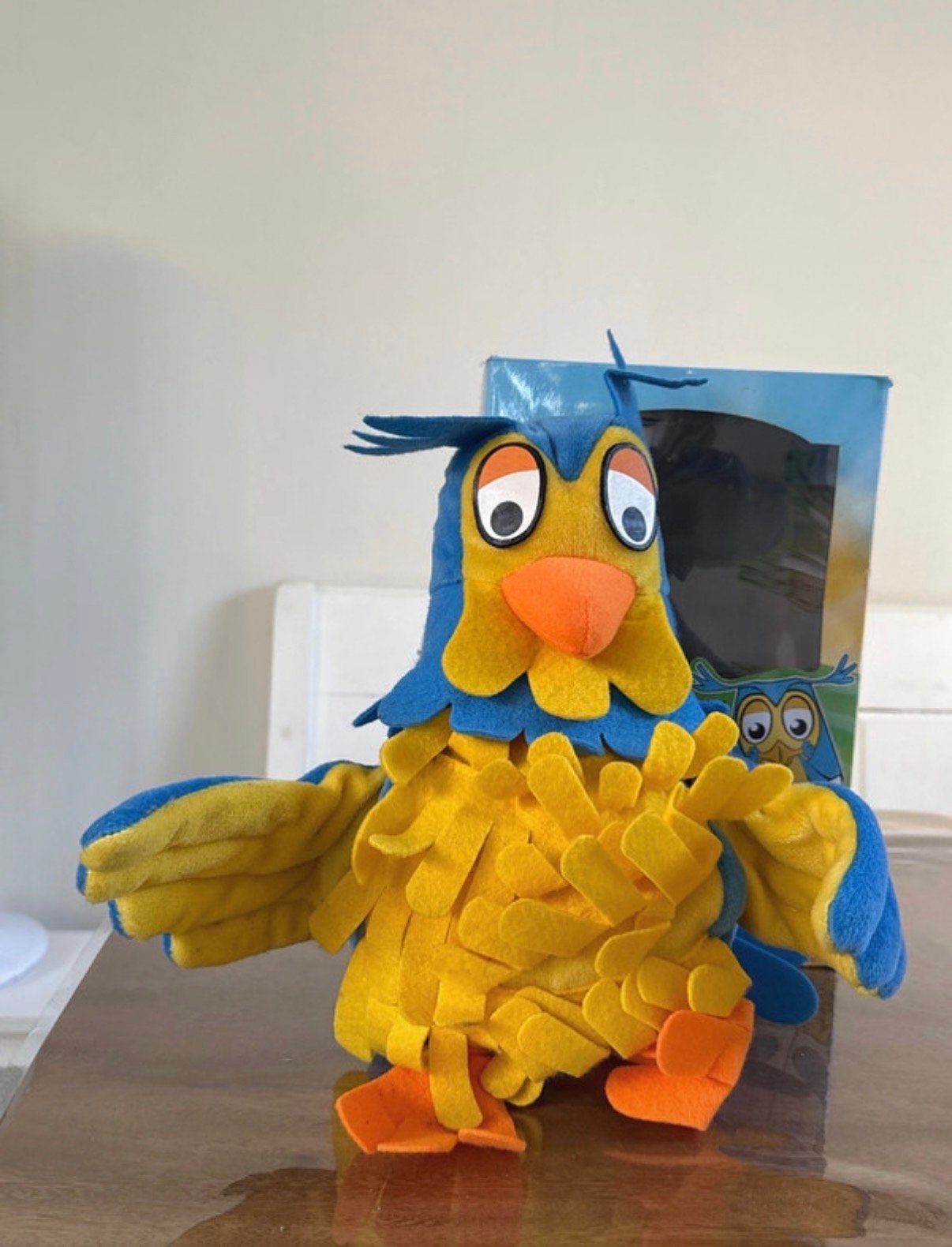Fabeltjeskrant handpoppen - Meneer de Uil, Met doos, Overige merken, Overige karakters, Overige typen