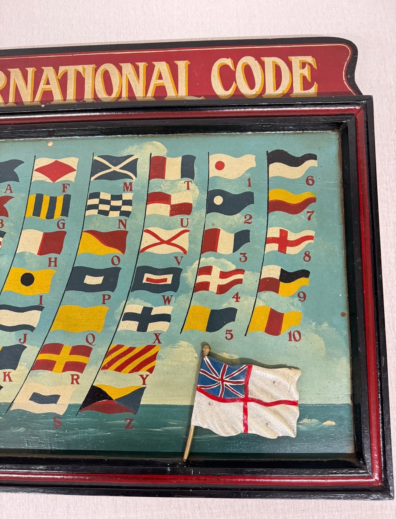 Hand-Painted International Code of Flag Vlag Signals - 1890, Antiek en Kunst, Ophalen of Verzenden