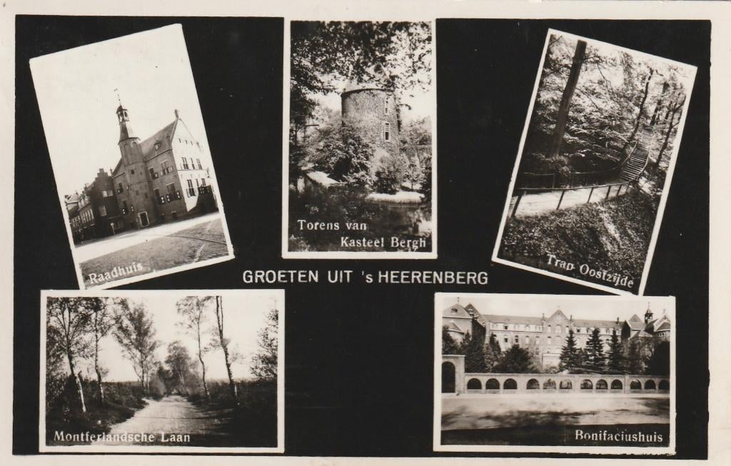 's HEERENBERG Raadhuis Laan Torens Trap Bonifatiushuis 1955, Verzenden, 1940 tot 1960, Gelopen, Gelderland