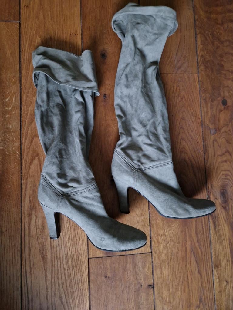 Stella McCartney over the knee boots hakken Taupe maat 41, Overige kleuren, Ophalen of Verzenden, Stella McCartney, Gedragen