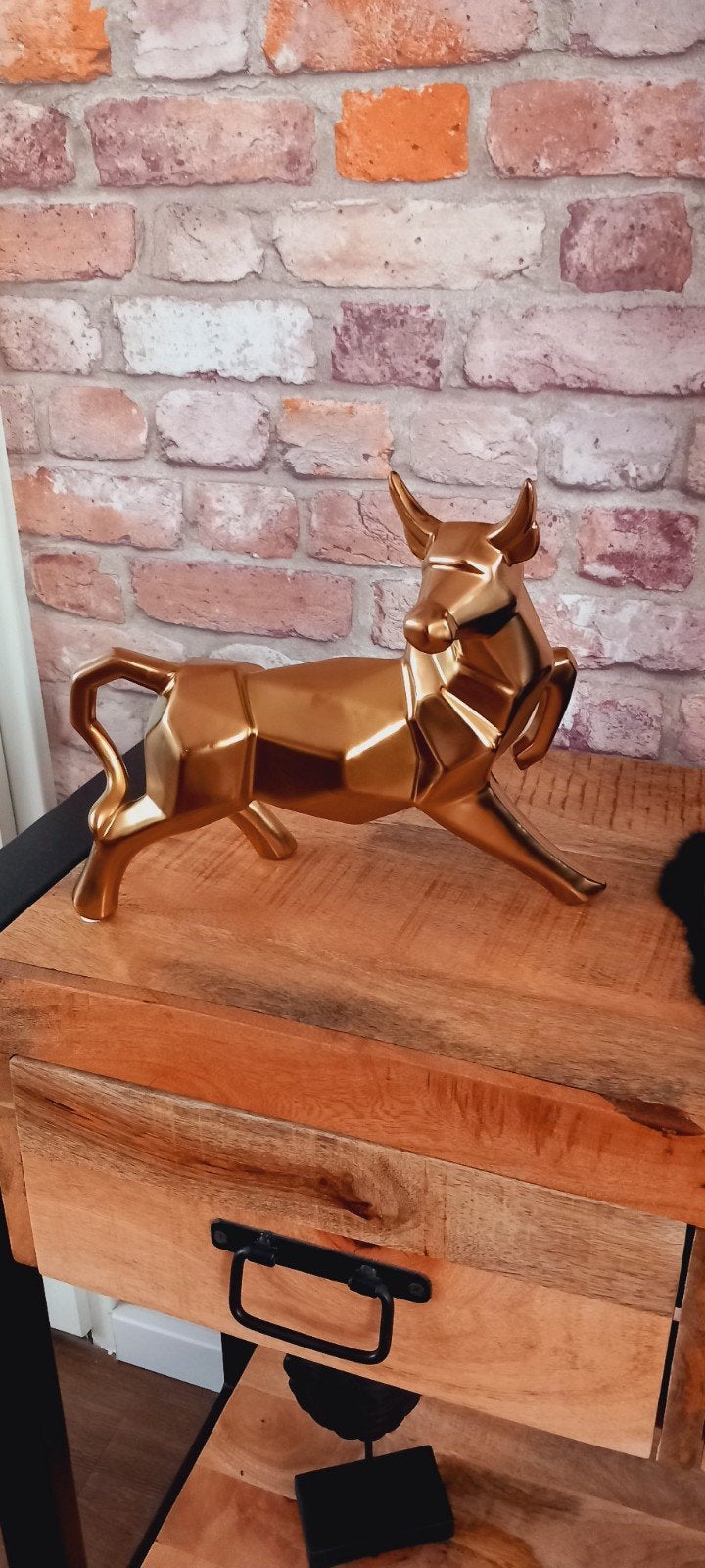 Grote 28cm Goudkleurig Stier Beeld♥️SALE VERKOOP♥️, Ophalen of Verzenden, Nieuw, Dier