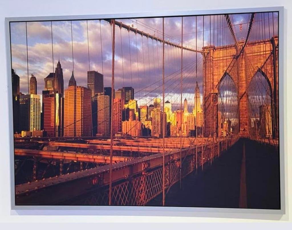 Foto Brooklyn Bridge New York skyline Canvas schilderij, Ophalen, Gebruikt, 50 tot 75 cm, 75 tot 100 cm