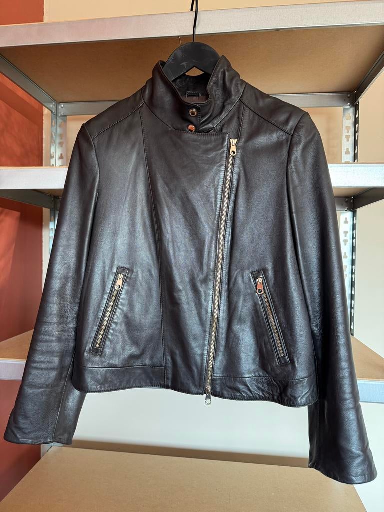 McGregor zwart leren bikerjasje maat 44, Ophalen of Verzenden, Gedragen, Maat 42/44 (L), Zwart