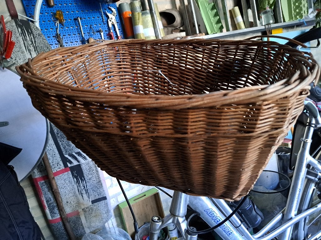 Gevlochten fietsmand voorop, Gebruikt, Onbekend, Stuurbevestiging, Ophalen of Verzenden