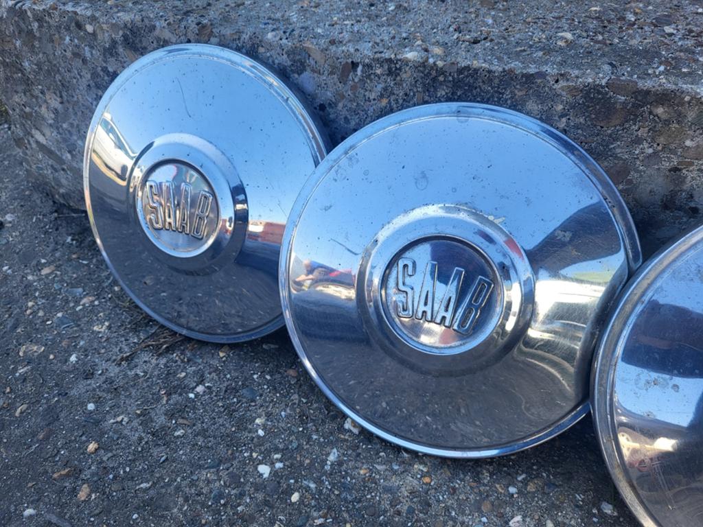 Chroom Wieldoppen Saab 96 Saab 95 jaren 70, Ophalen of Verzenden