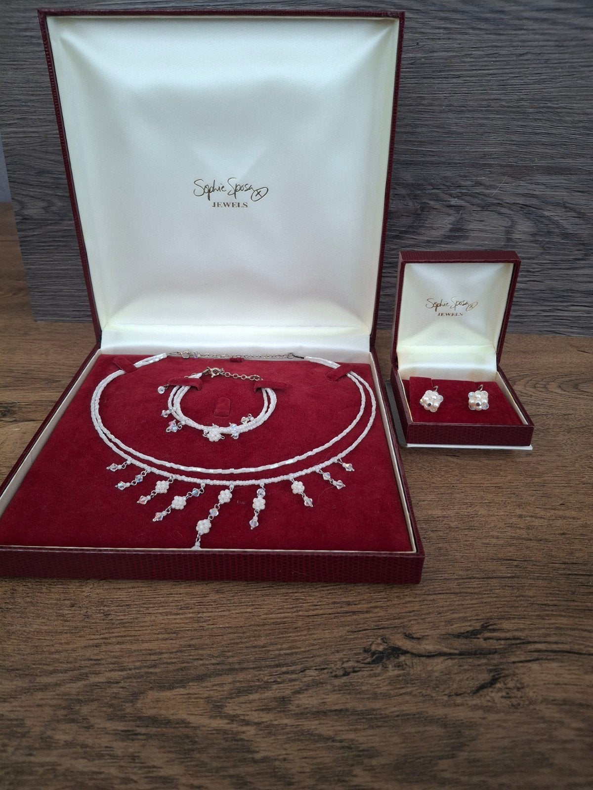 Prachtige set bruidssieraden van Sophie Sposa Jewels,, Kleding | Dames, Wit, Ophalen of Verzenden, Zo goed als nieuw, Accessoires
