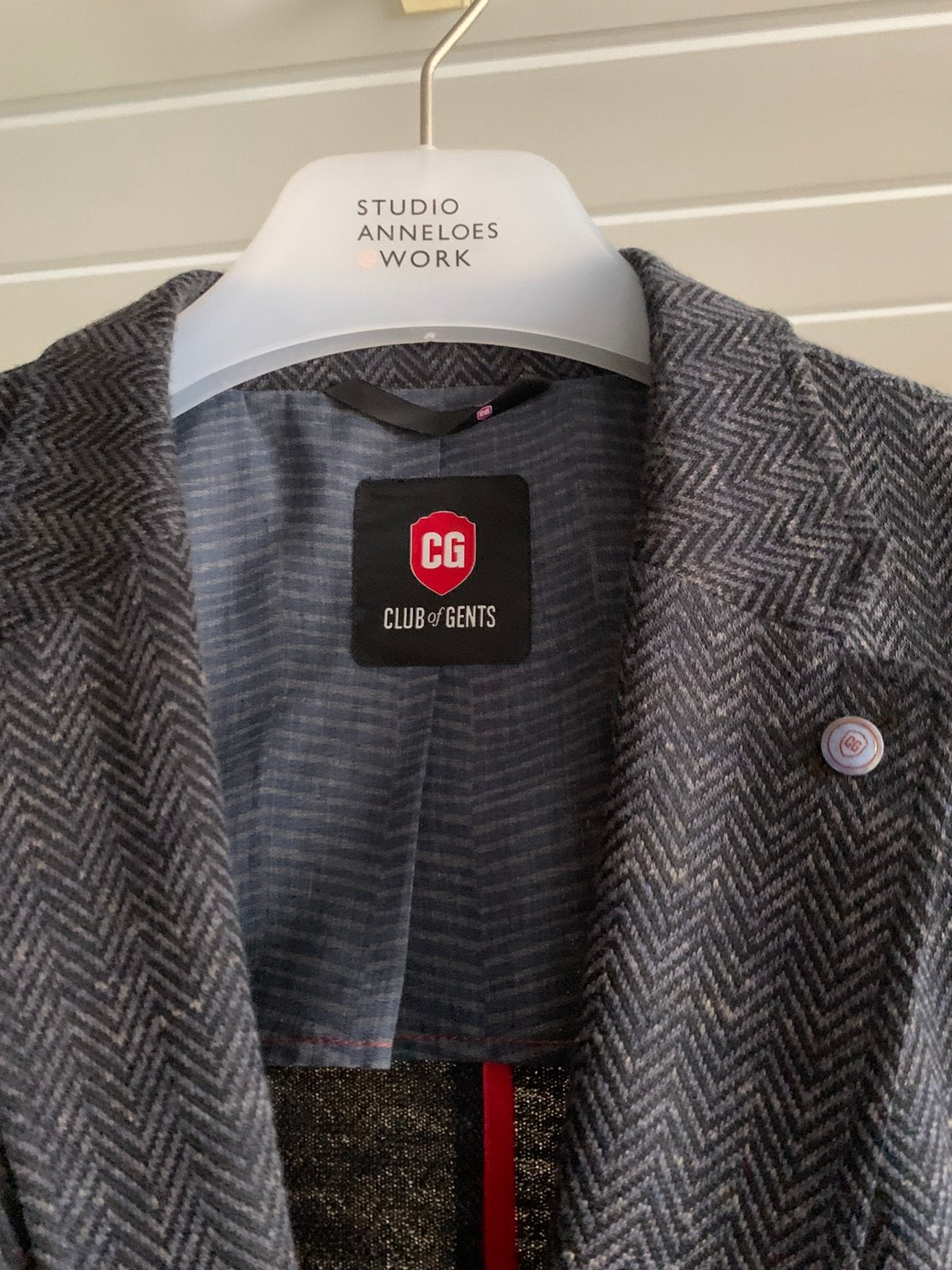 Mooi Colbert maat 54 Slim Fit, Kleding | Heren, Kostuums en Colberts, Ophalen, Zo goed als nieuw, Zwart