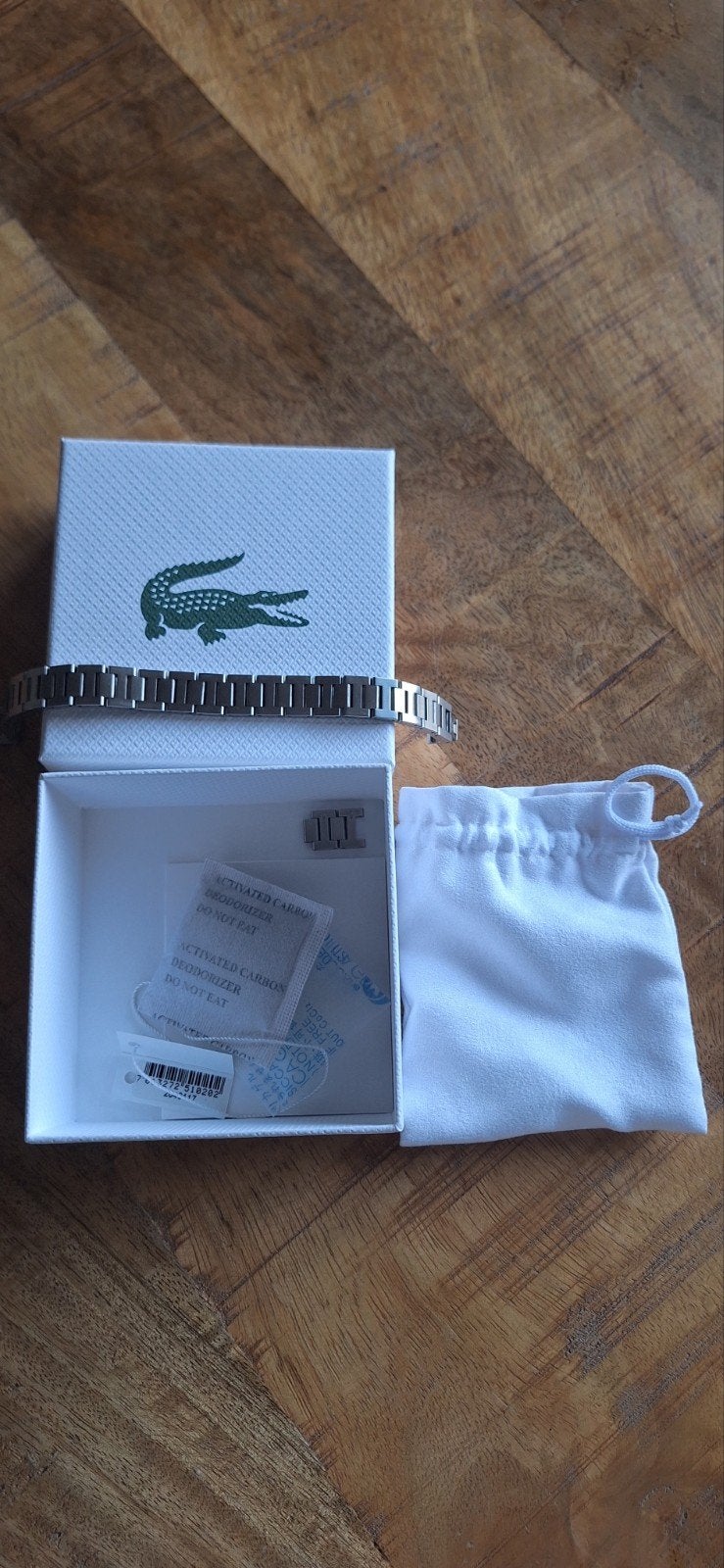 Lacoste heren armband, Sieraden, Tassen en Uiterlijk, Ophalen of Verzenden, Zo goed als nieuw, Zilver, Zilver