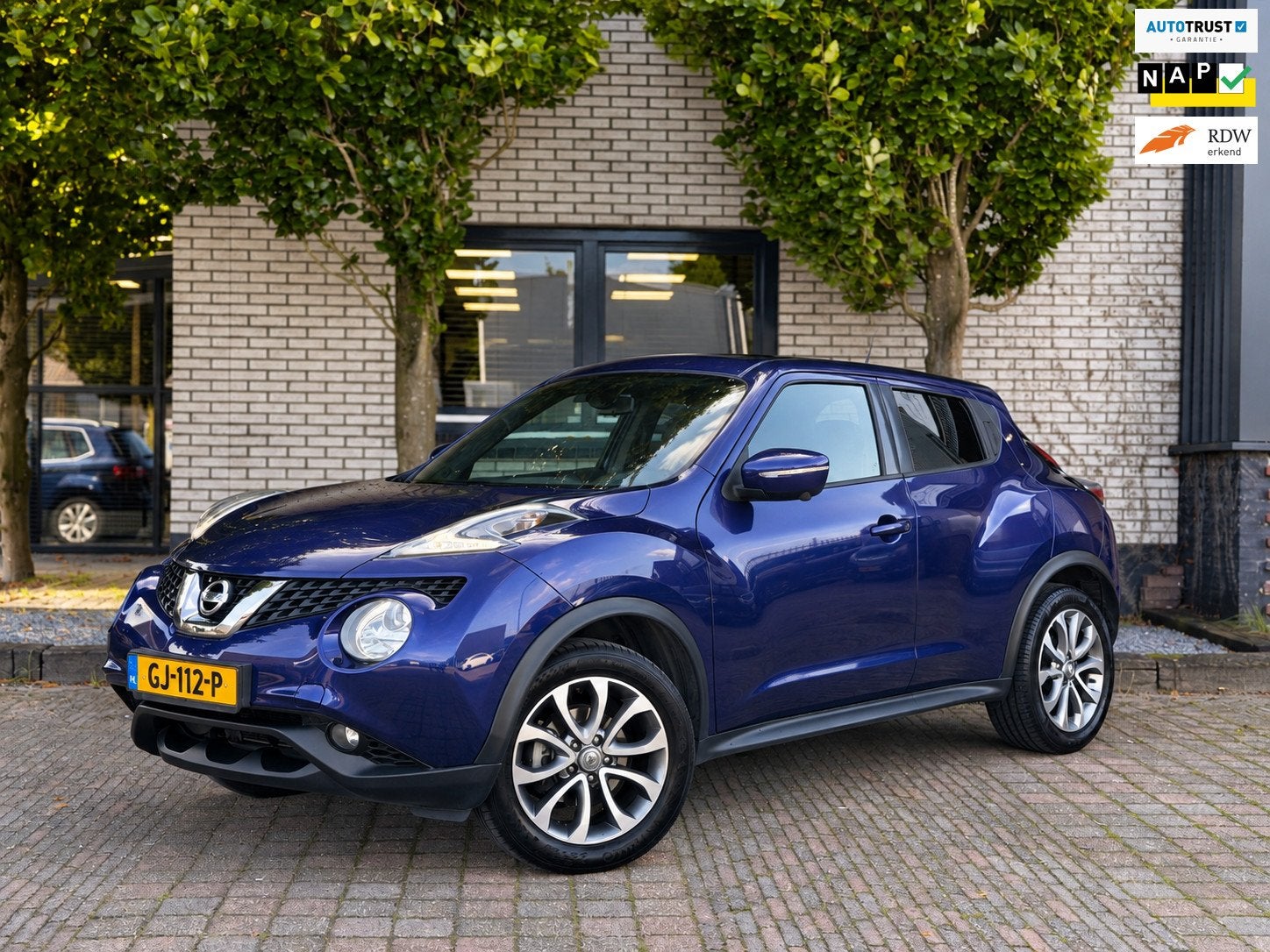 Nissan Juke 1.2 DIG-T S/S Tekna Origineel NL|PanoDak|PDC V/A, Auto's, Voorwielaandrijving, Zwart, Blauw, 116 pk