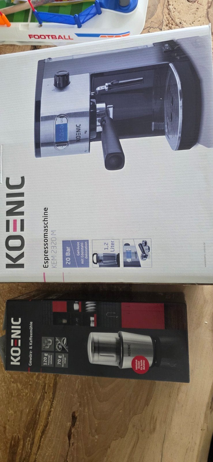 Koenic Espressomachine KEM 2320 M met koffiemolen, Witgoed en Apparatuur, Ophalen of Verzenden