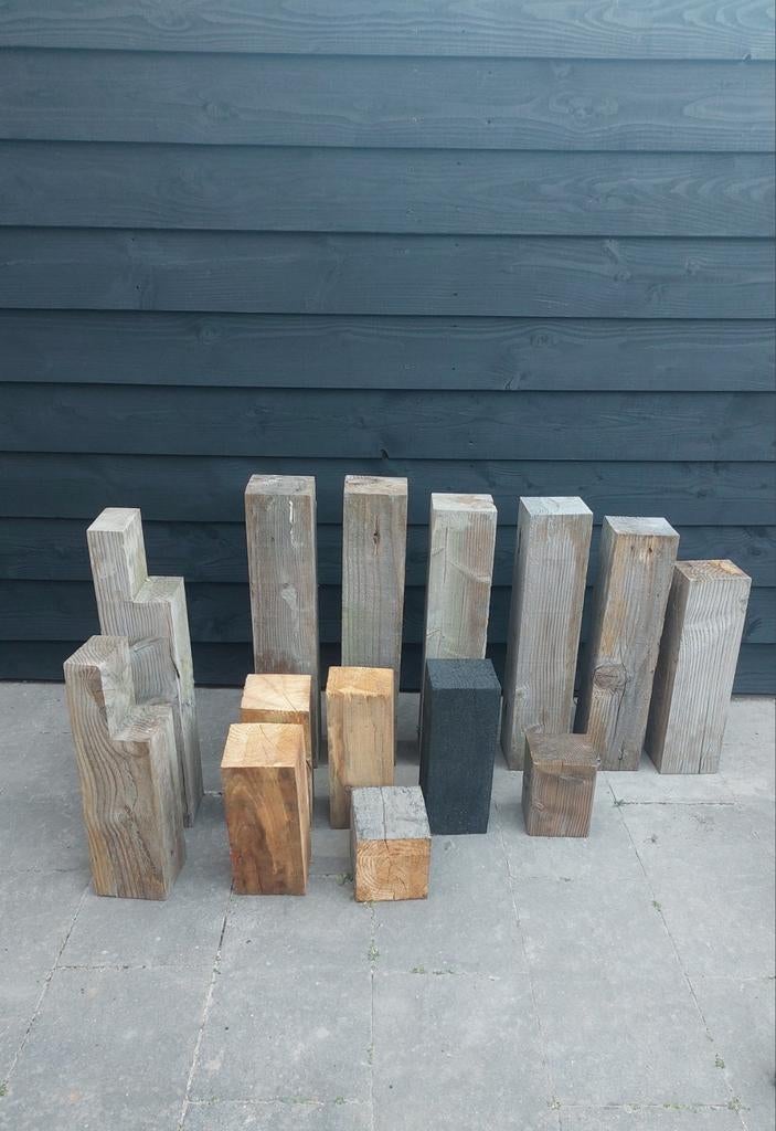 Blokken hout 15x15 douglas/lariks GRATIS  ( brandhout), Tuin en Terras, Haardhout, Minder dan 3 m³, Ophalen