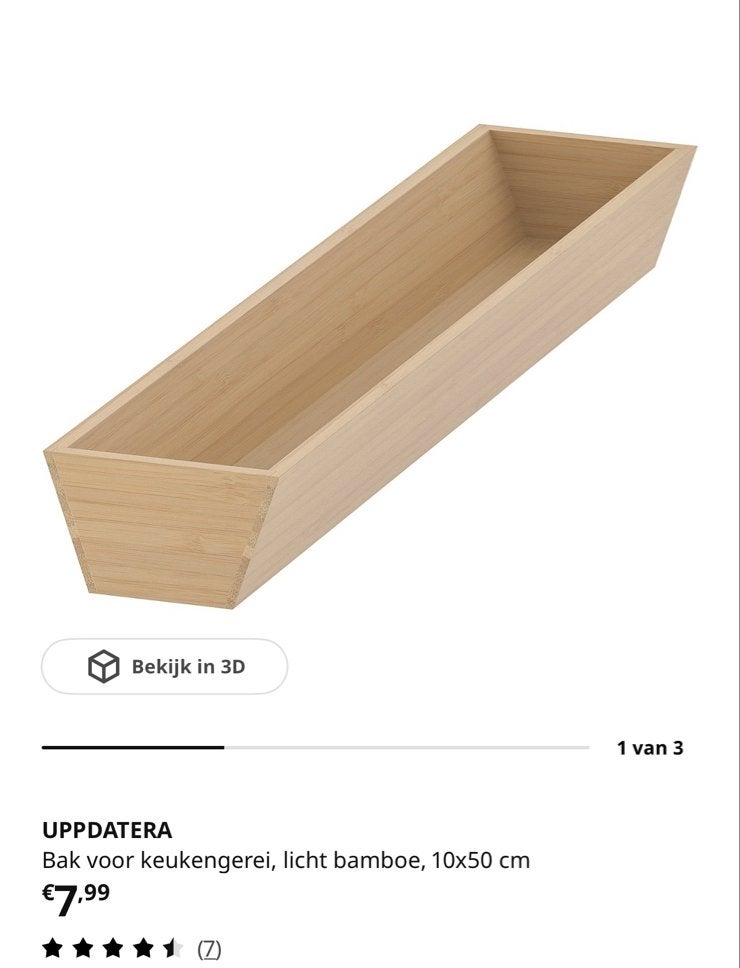 IKEA UPPdatera bak voor keukengerei, licht bamboe, Overige typen, Hout, IKEA, Zo goed als nieuw