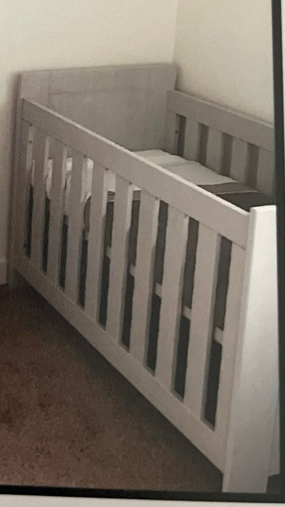 Bopita ledikant met matras en lattenbodem, Ophalen, Gebruikt, 70 tot 85 cm, 140 tot 160 cm