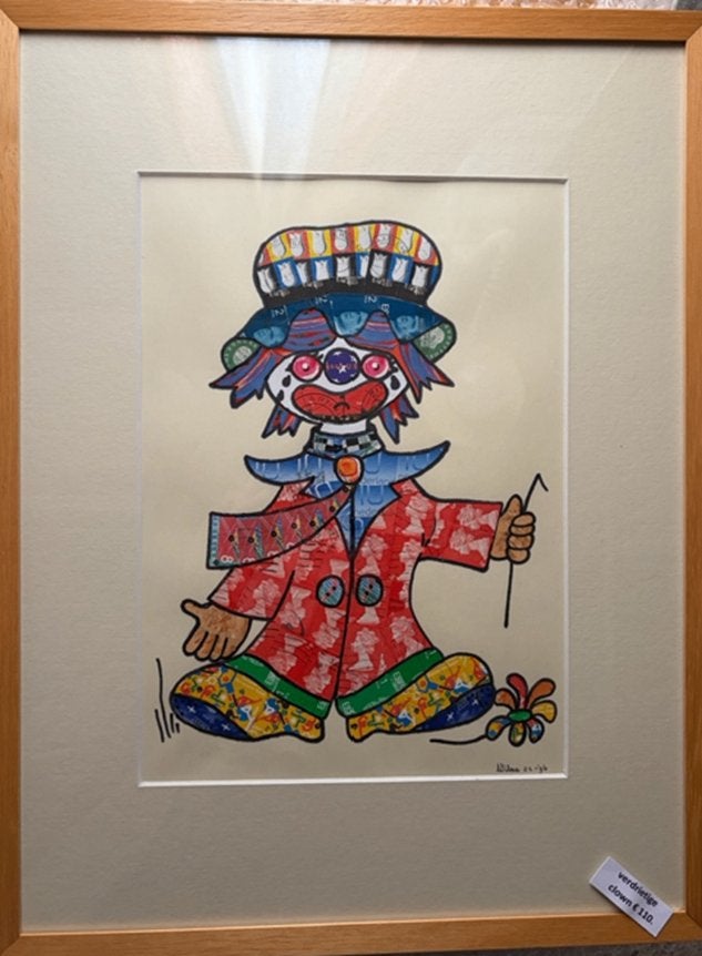 Verdrietige clown - postzegelkunst, Verzenden, Nieuw, Papier of Karton, Knutselwerk