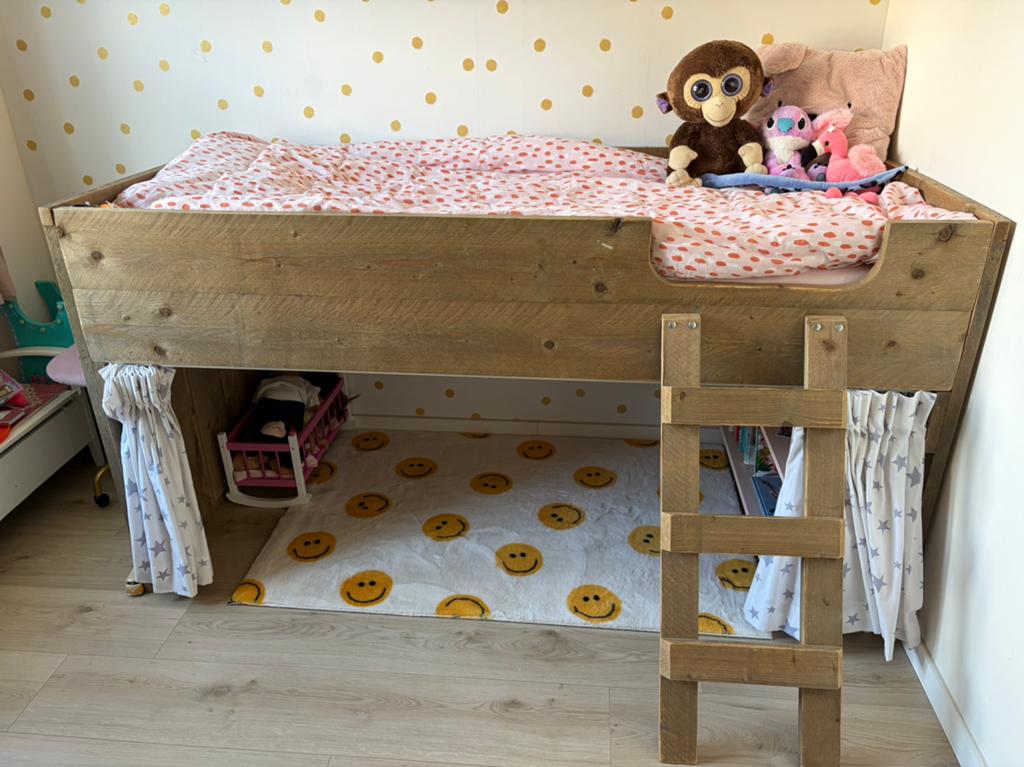 Half hoogslaper, hout, Ophalen, Zo goed als nieuw, Hoogslaper