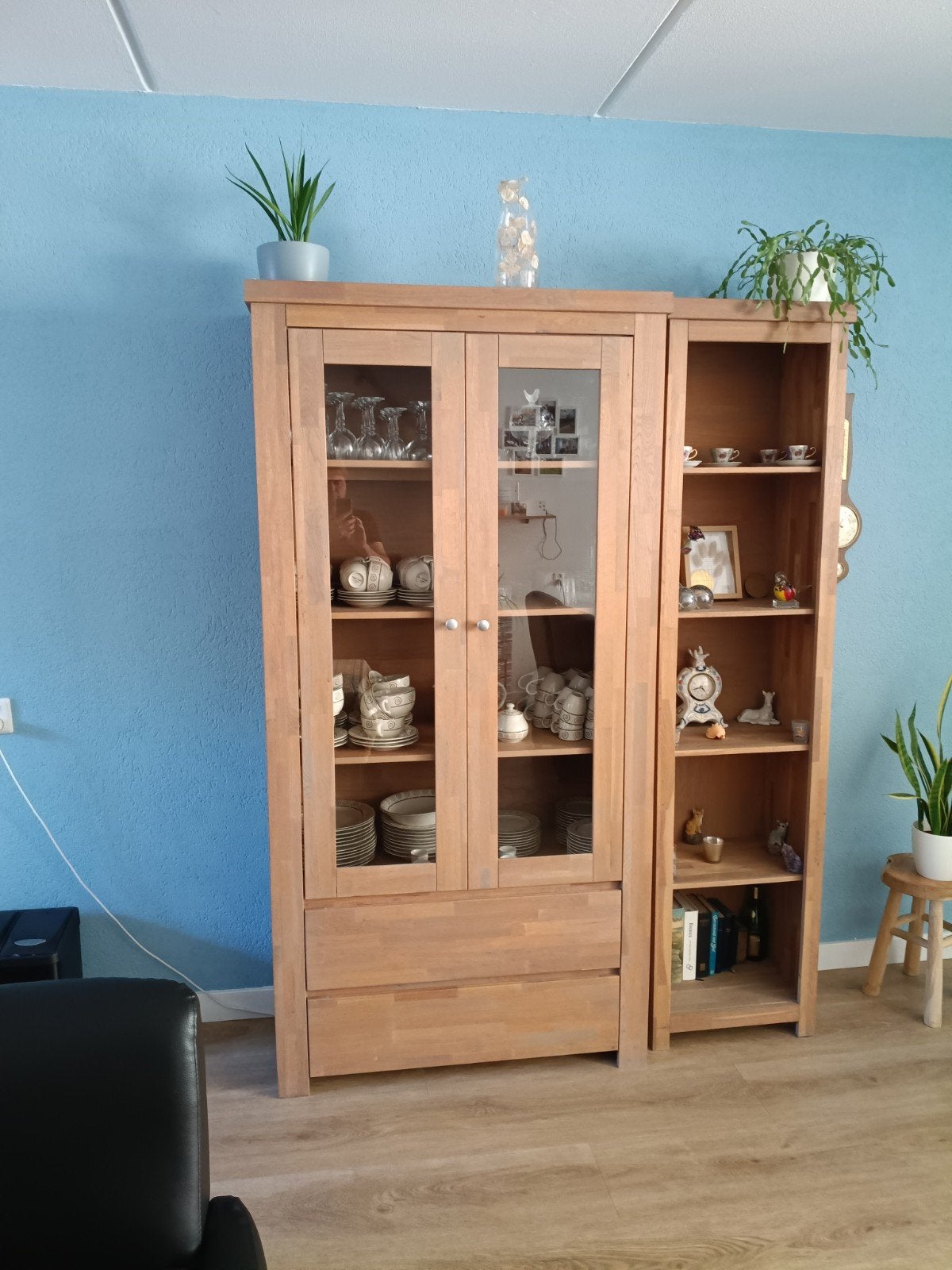 5 delige Woonkamerset, Huis en Inrichting, Ophalen, Gebruikt, Met deur(en), Glas
