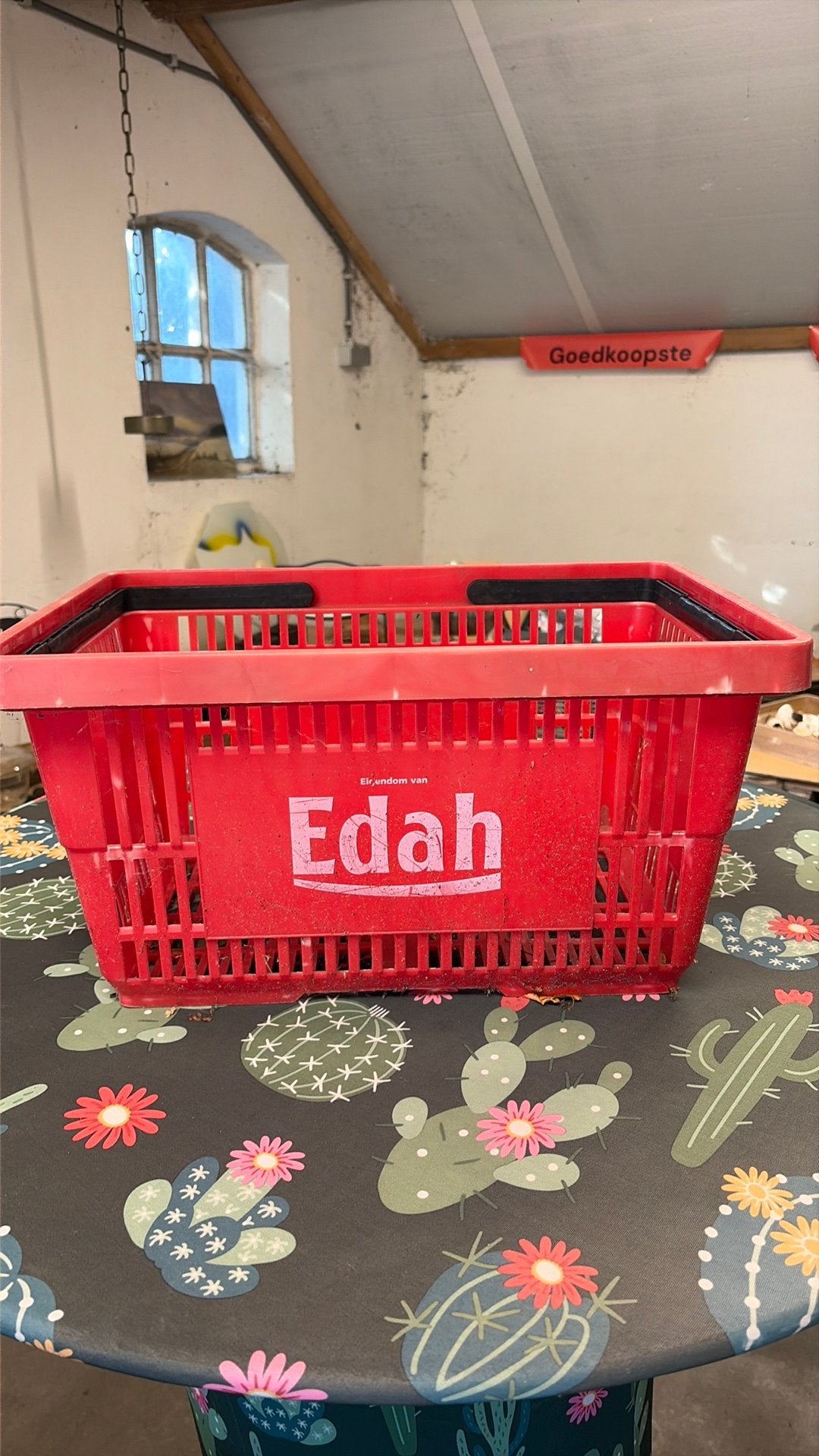 Edah rood boodschappen mandje, Ophalen of Verzenden, Gebruikt, Rechthoekig, Glas