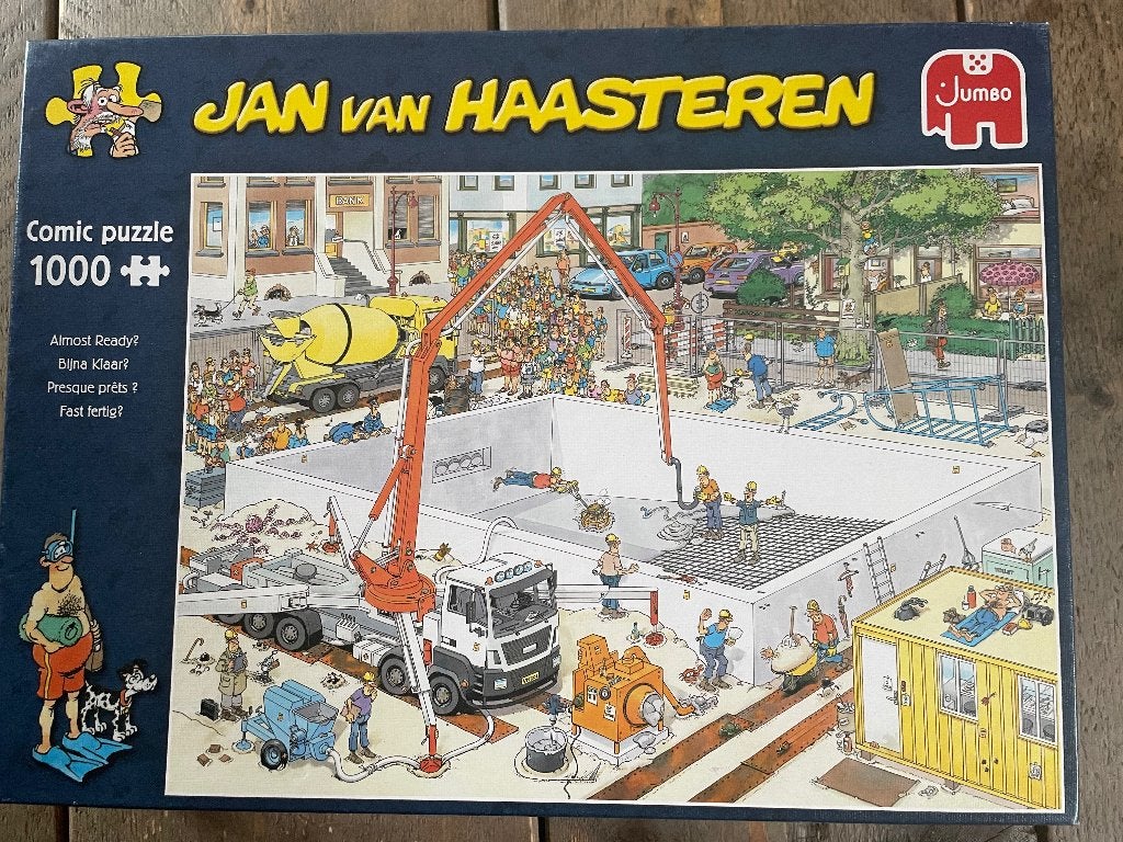 Jan van Haasteren, bijna klaar, Hobby en Vrije tijd, Denksport en Puzzels, Ophalen, 500 t/m 1500 stukjes, Gebruikt, Legpuzzel