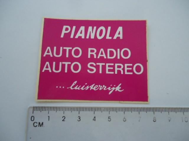 sticker oud Pianola autoradio sound auto radio stereo, Verzenden, Zo goed als nieuw, Bedrijf of Vereniging