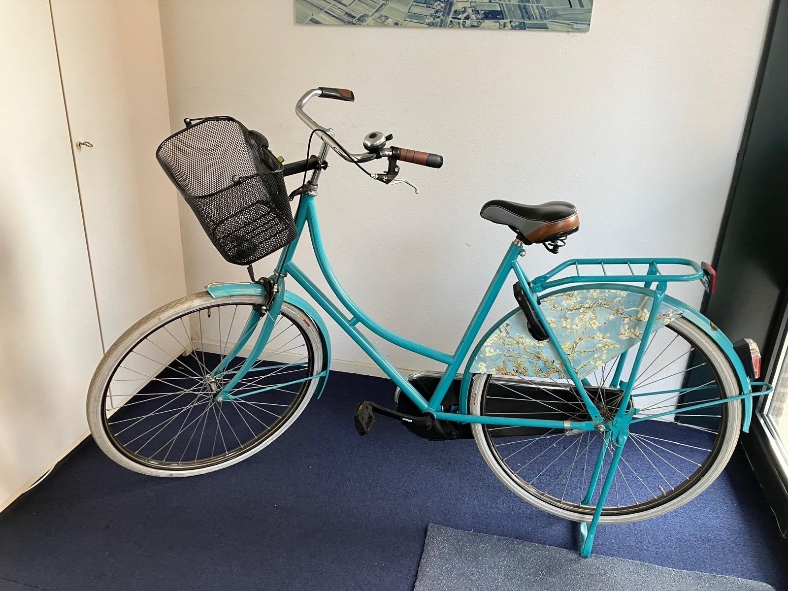 Omafiets met mandje en bloemenprint, Ophalen, Terugtraprem, Handrem, 53 tot 56 cm