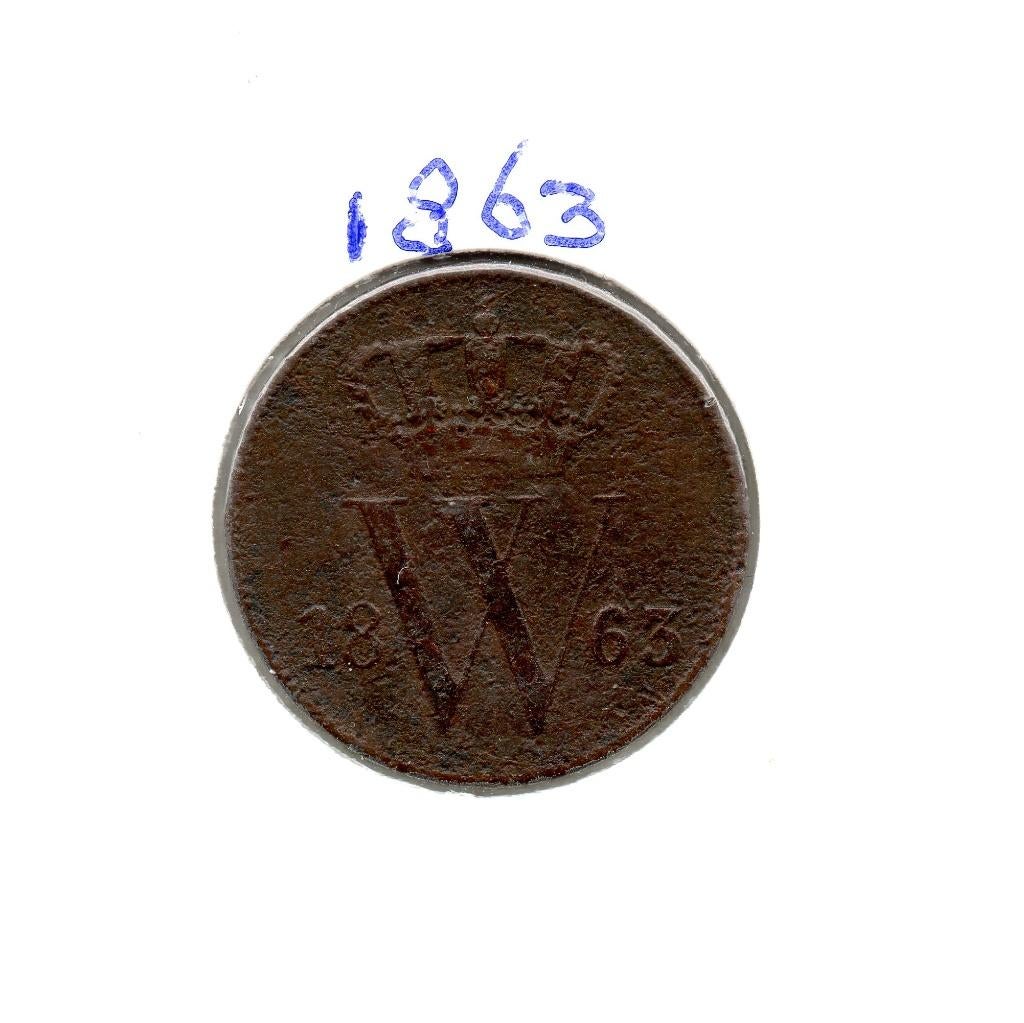 WILLEM 3  CENT 1863, Ophalen of Verzenden, Koning Willem III, 1 cent, Losse munt