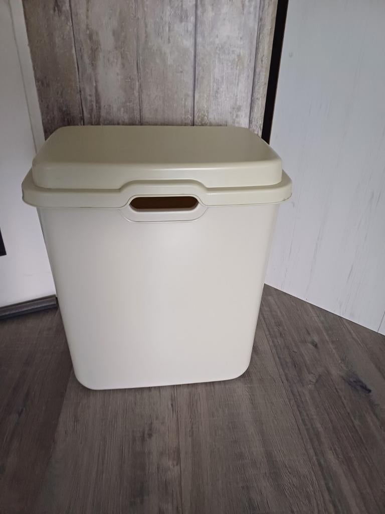 Crèmekleurige Curver wasmand met losse deksel, Ophalen, Gebruikt, Overige typen