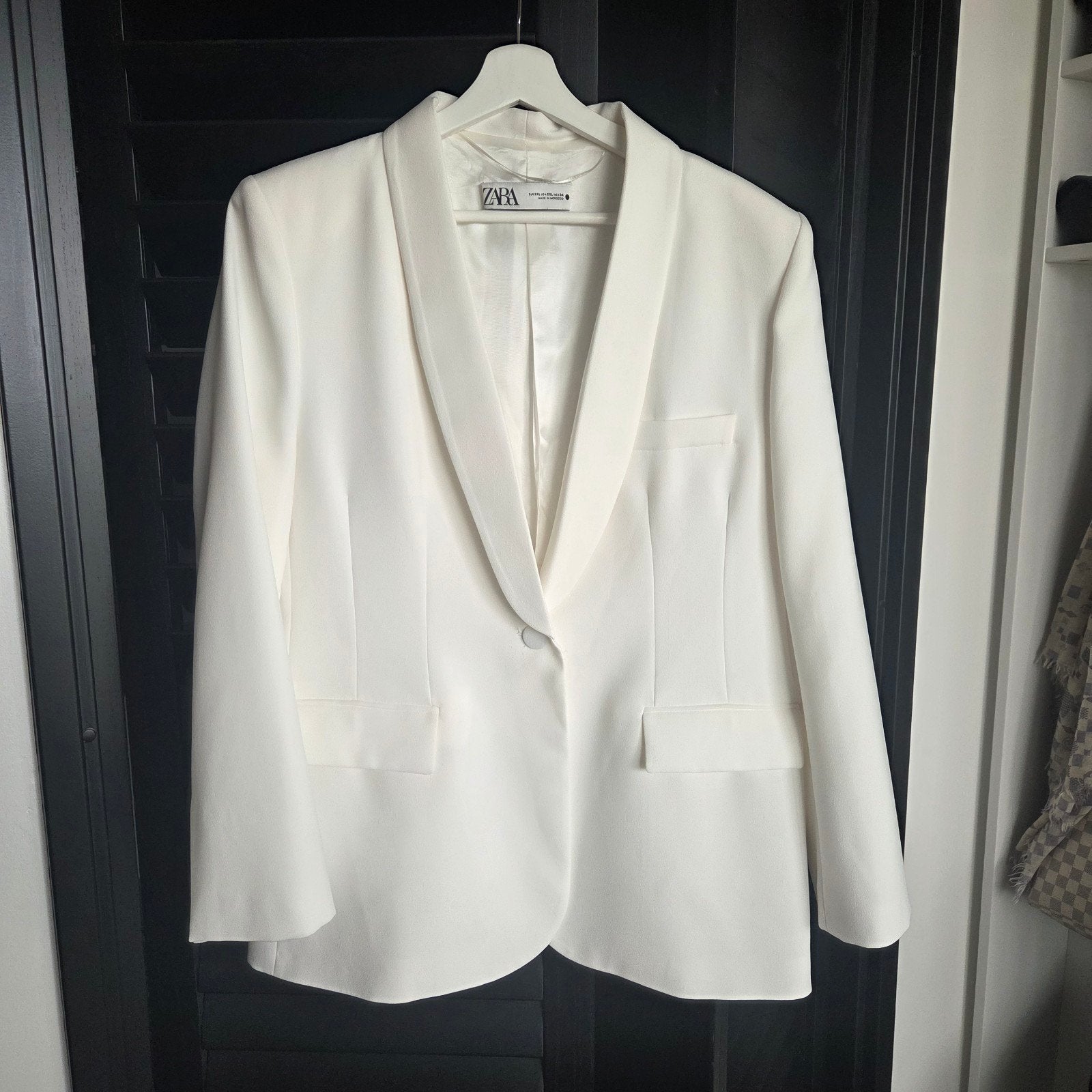 Zara smoking blazer roomwit xxl nieuw, Wit, Maat 46/48 (XL) of groter, Nieuw, Ophalen of Verzenden