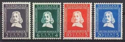 Nederland NVPH nr 578/81 ongebruikt Jan van Riebeeck 1952, Postzegels en Munten, Ophalen of Verzenden, Na 1940, Postfris