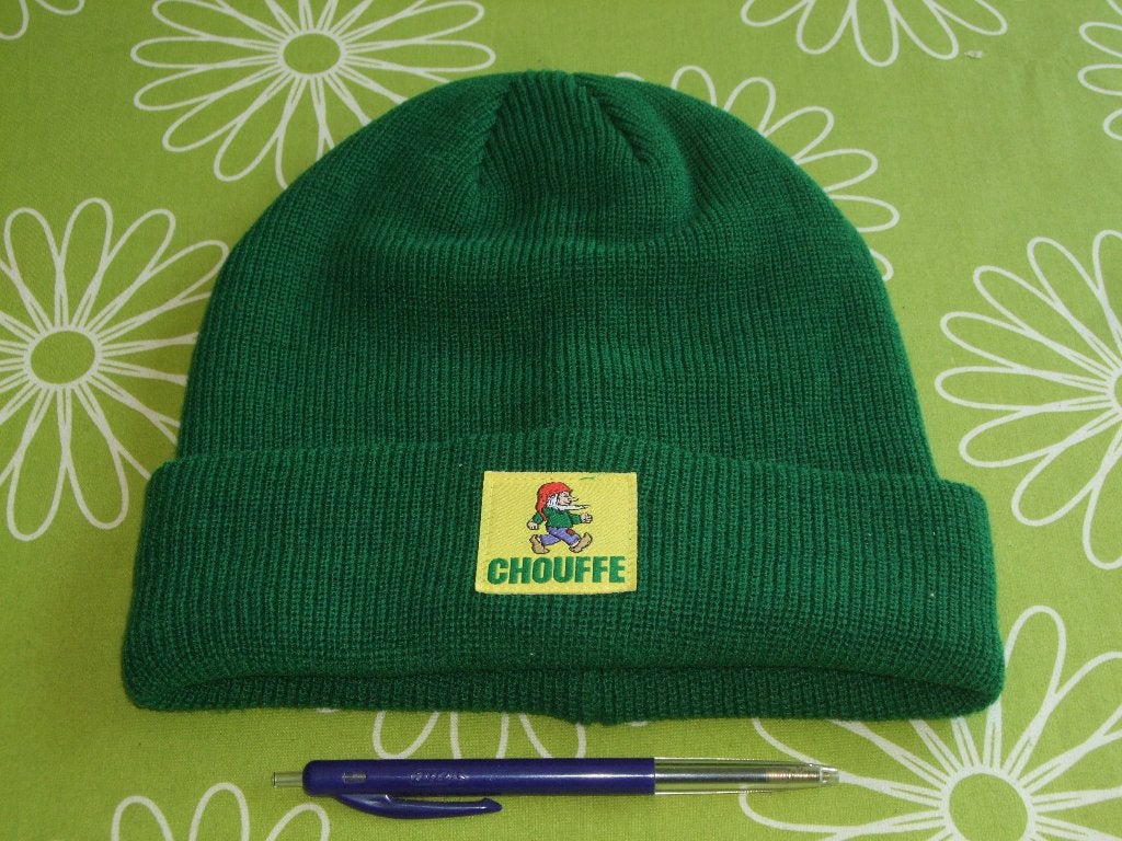 Chouffe beanie groen - in nieuwstaat, Ophalen of Verzenden, Zo goed als nieuw, Kleding, Overige merken