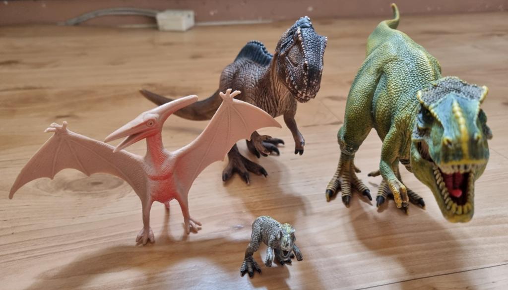 Schleich dino's, 4 stuks, Verzamelen, Ophalen of Verzenden, Zo goed als nieuw, Paard, Beeldje of Figuurtje