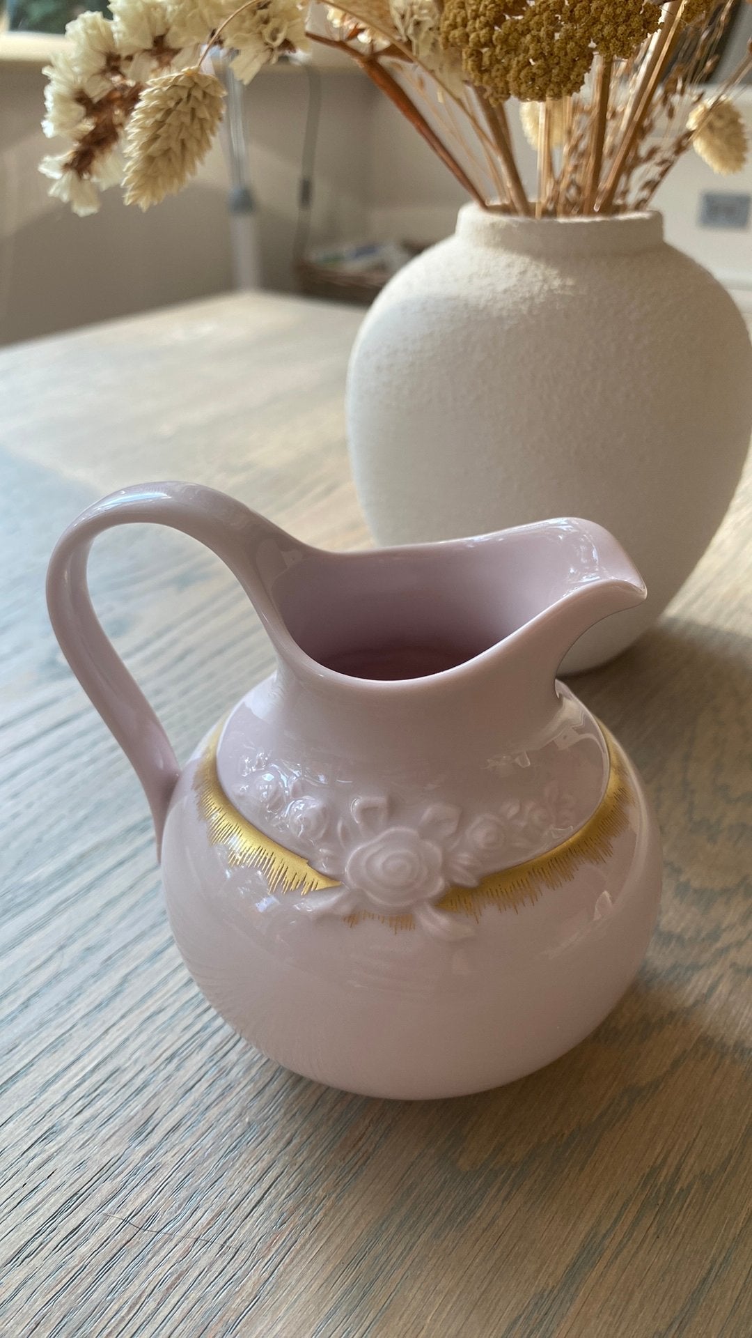 vintage Hutschenreuther 'Porcelaine Rosé' melkkan, Antiek en Kunst, Ophalen of Verzenden