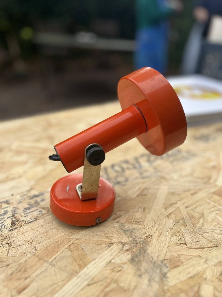 Vintage Oranje Spotlamp - Jaren '70 Design, Ophalen of Verzenden, Huis en Inrichting