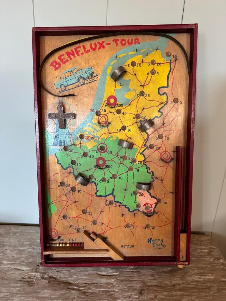 Vintage Knikkerbaan Benelux-Tour Homas Spelen, Ophalen