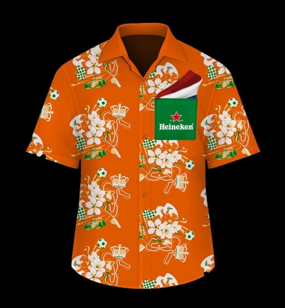 Oranje Heineken Shirt met Nederlands thema, Verzamelen, Ophalen of Verzenden, Zo goed als nieuw, Kleding, Heineken