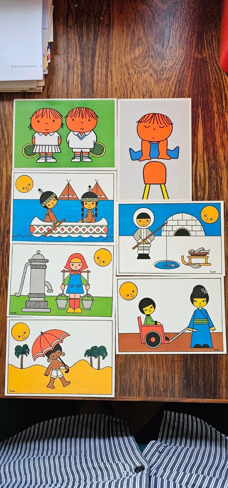 7 Dick Bruna kaarten met diverse illustraties, Verzenden, 1960 tot 1980, Ongelopen, Antwerpen