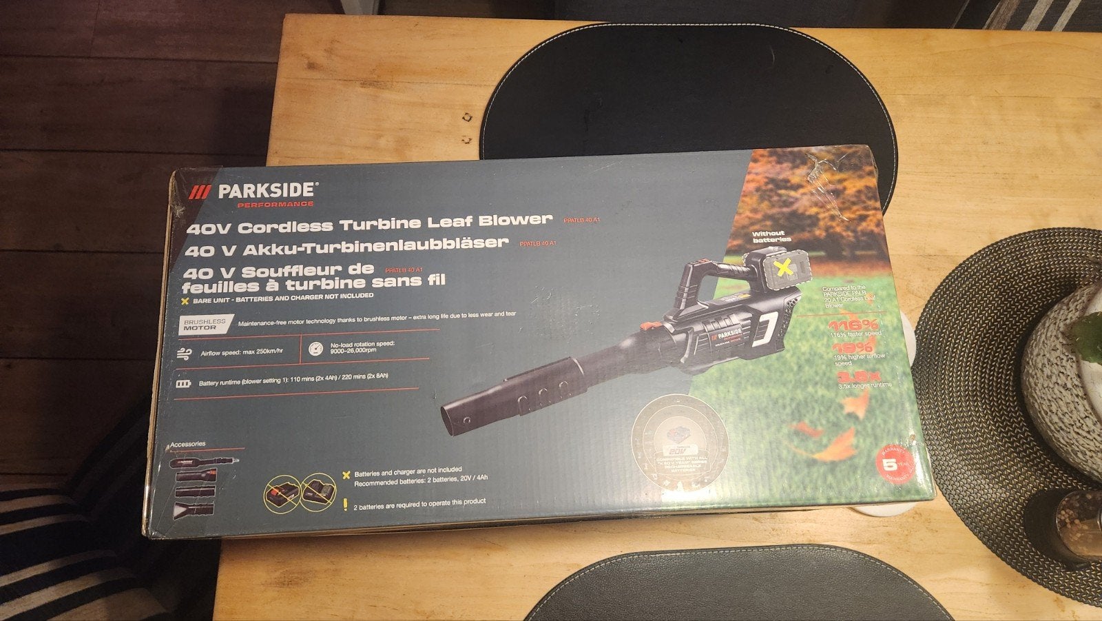 Parkside 40V Accu-Turbine Bladblazer - Nieuw in doos, Ophalen, Nieuw, Parkside, Accu