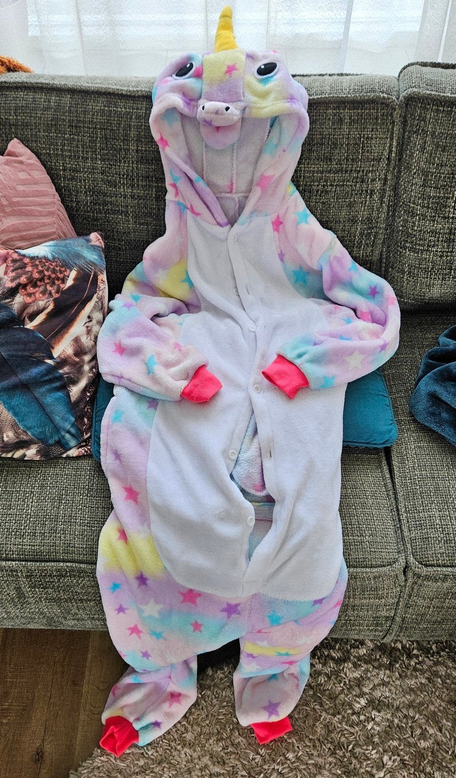 Eenhoorn Onesie Maat 140 - in goede staat, Ophalen of Verzenden, Zo goed als nieuw, Meisje, Nacht- of Onderkleding