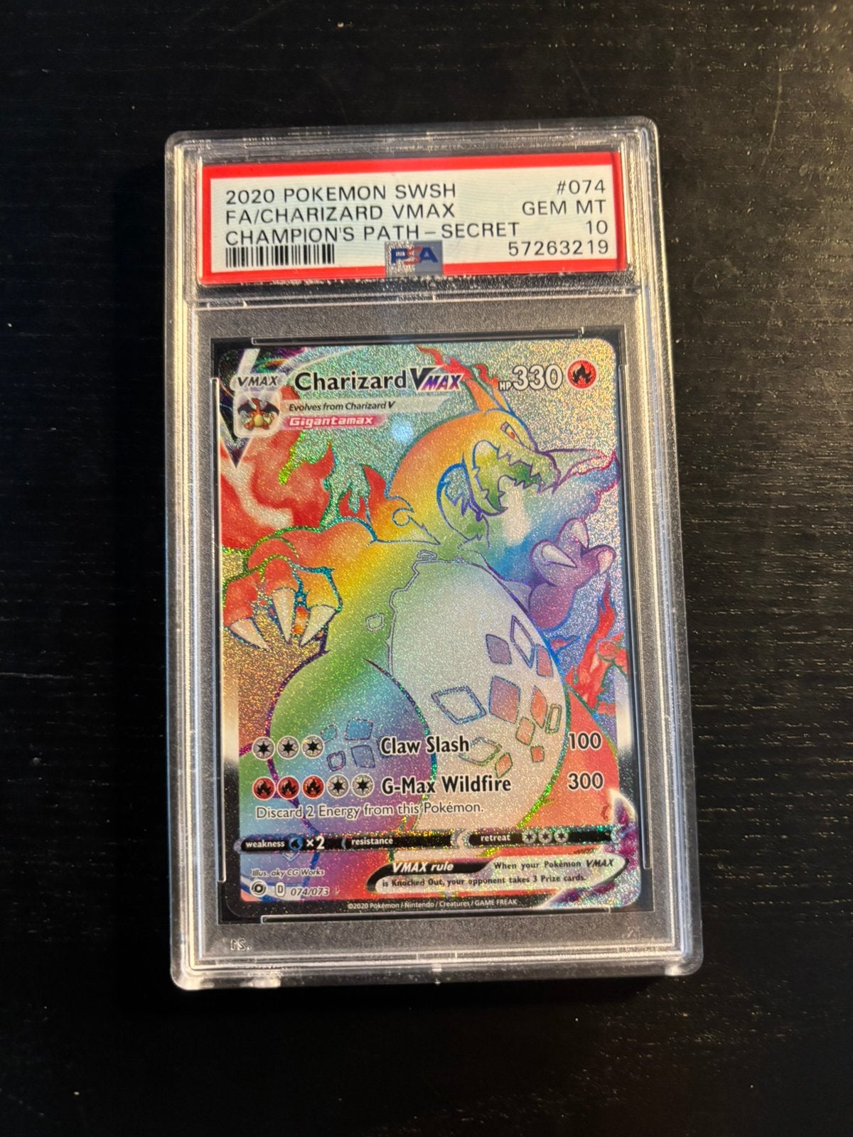 Pokémon Kaarten Charizard PSA 10 074/073 Champion’s Path, Ophalen of Verzenden, Zo goed als nieuw