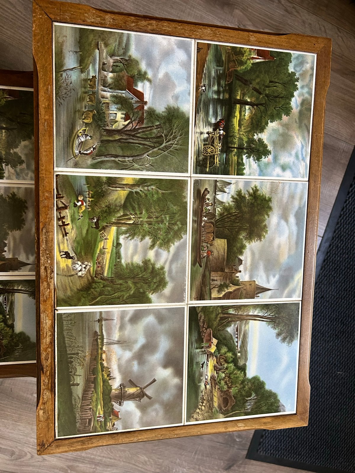 Vintage bijzettafels met tegeltjes, Antiek en Kunst, Ophalen