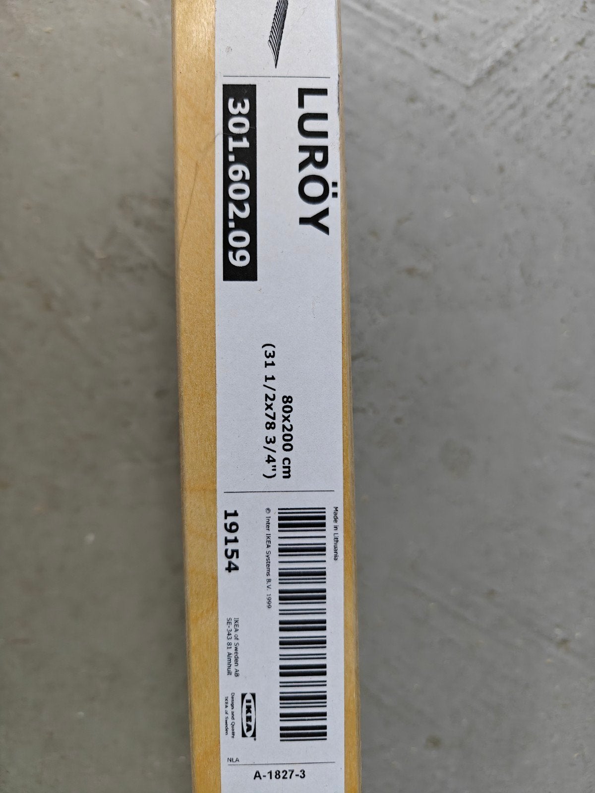 IKEA LURÖY Lattenbodem 80x200 cm, Ophalen, Eenpersoons, Nieuw, 80 cm