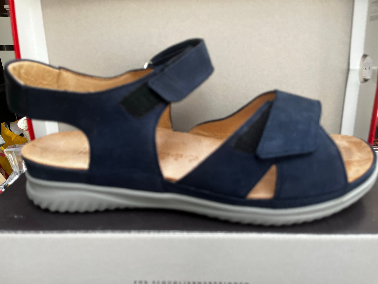 Hartjes sandalen met klittenband, maat 44. Blauw., Blauw, Zo goed als nieuw, Sandalen of Muiltjes, Ophalen of Verzenden