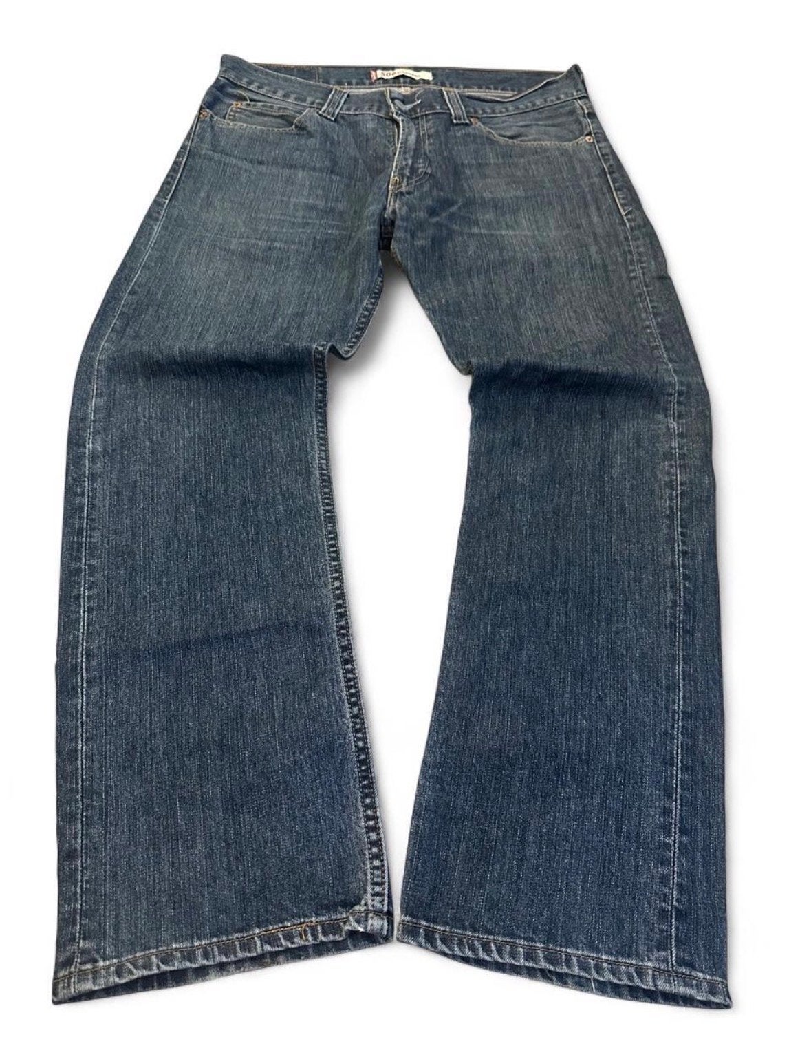 Levi's 506 Jeans W36 L31 Donkerblauwe Wide Leg Straight, Ophalen of Verzenden, Zo goed als nieuw, Blauw, W36 - W38 (confectie 52/54)